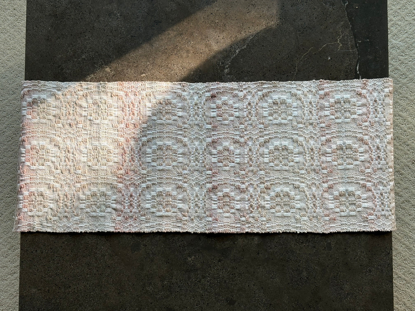 Overshot Runner in Blush Handspun