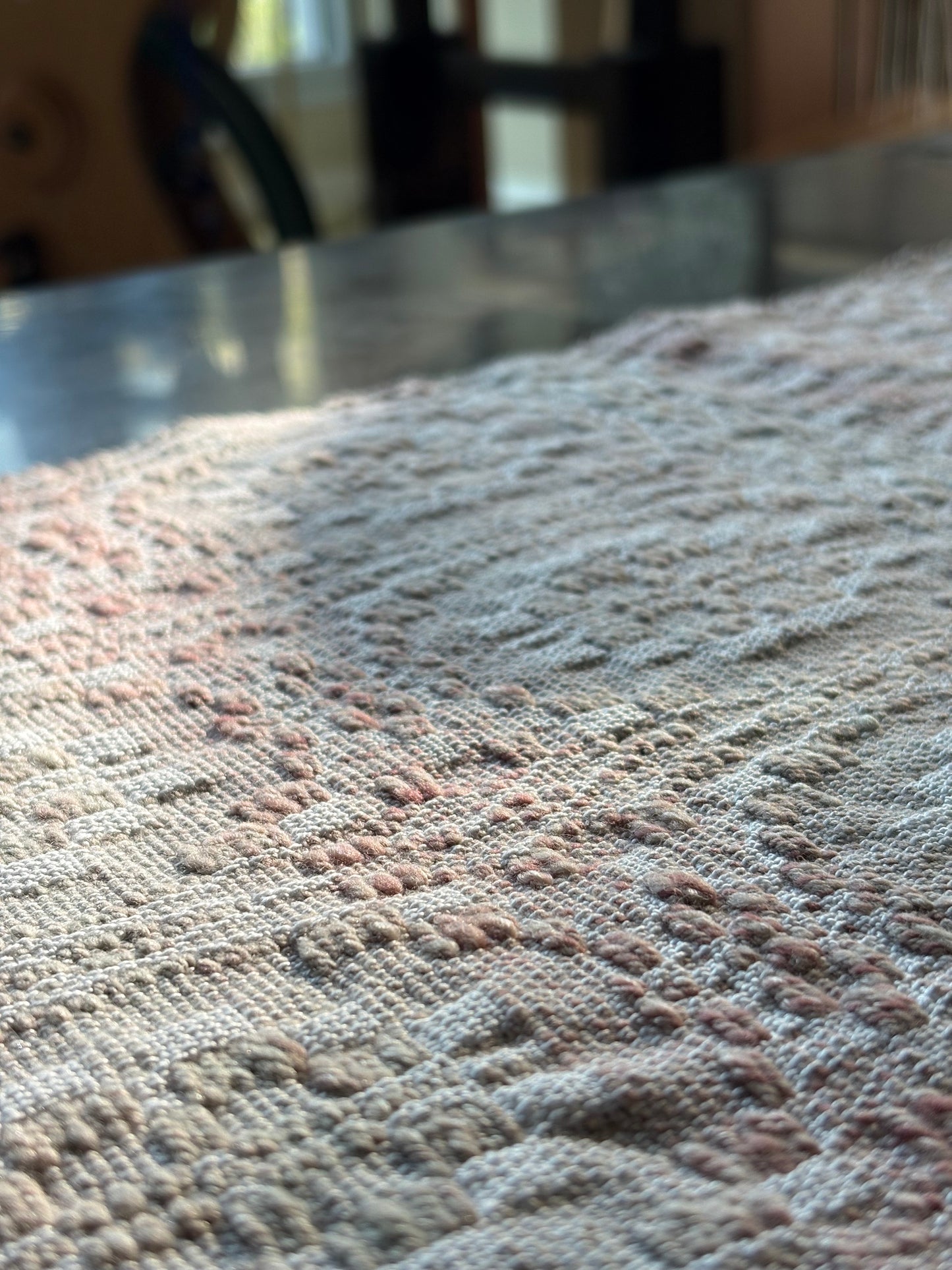 Overshot Runner in Blush Handspun